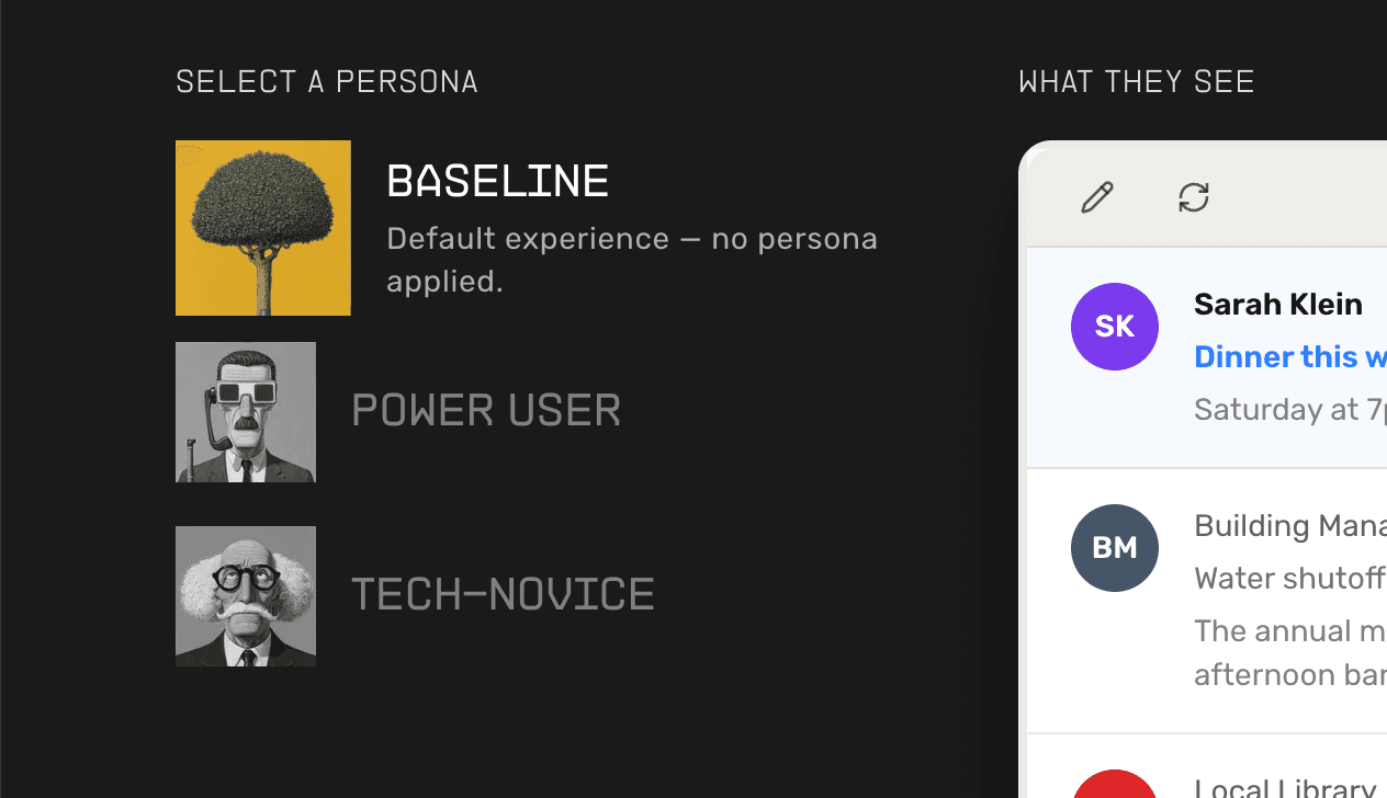 Personalized interfaces demo preview
